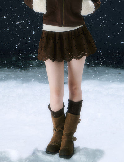 Retro Hollowed-out Jacquard Mini Skirt WEE0111