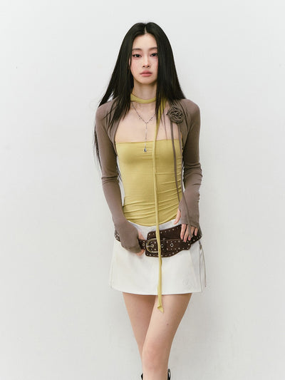 Flower Slim Fit Long-sleeved Cardigan VIA0334