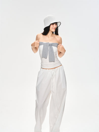 Backless Striped Design Tube Top CUR0223