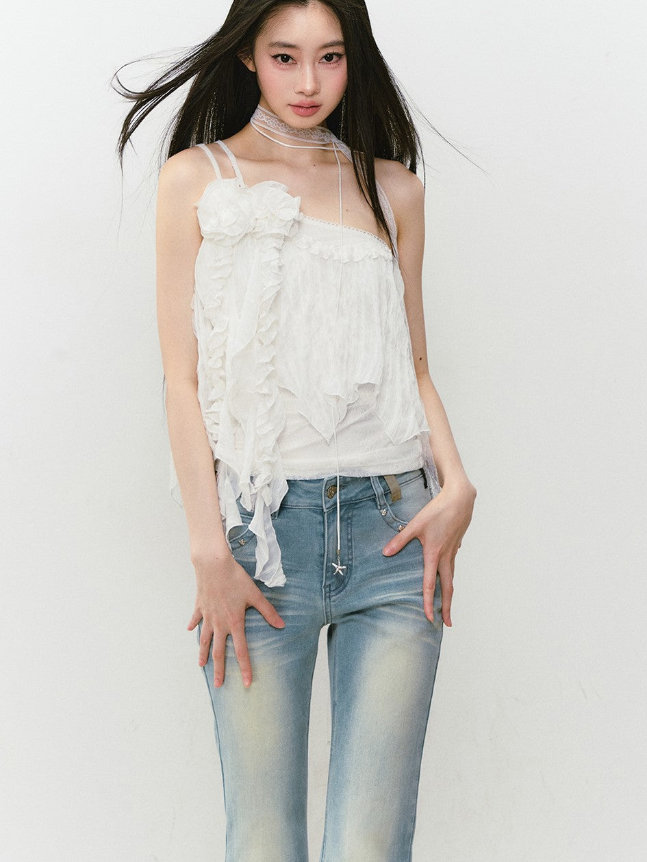 Flower Irregular Lace Camisole VIA0308