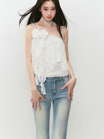 Flower Irregular Lace Camisole VIA0308