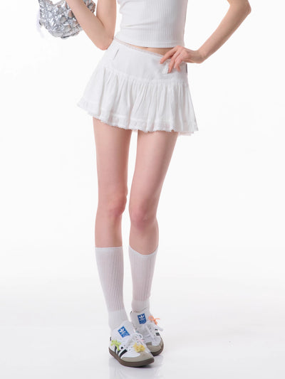 High-waist Slim Lace A-line Short Skirt ZIZ0069