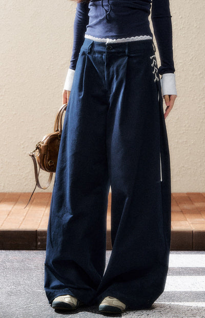 Strap Wide-leg Mopping Pants SHI0194