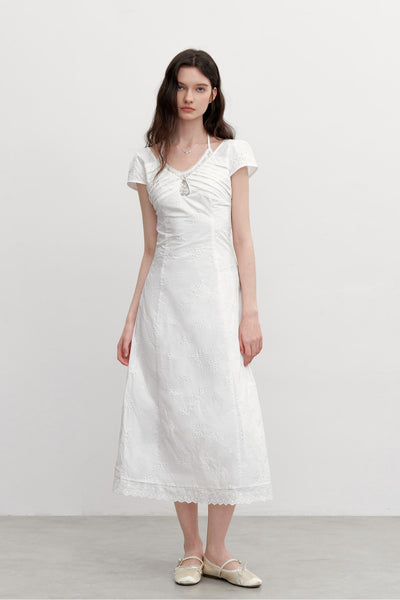 Lace Embroidered Long Dress AYF0103