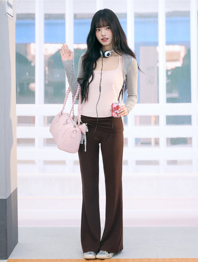 Two-piece Pink Camisole+Short Cardigan WEE0066