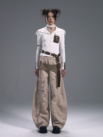 Casual Wide-leg Machete Pants FRU0093
