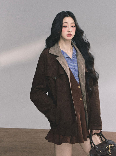 Fake Two-piece French Knitted Dress DIA0613