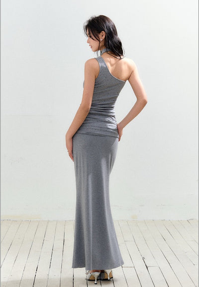 One-shoulder Top/Twisted Maxi Skirt AGM0161
