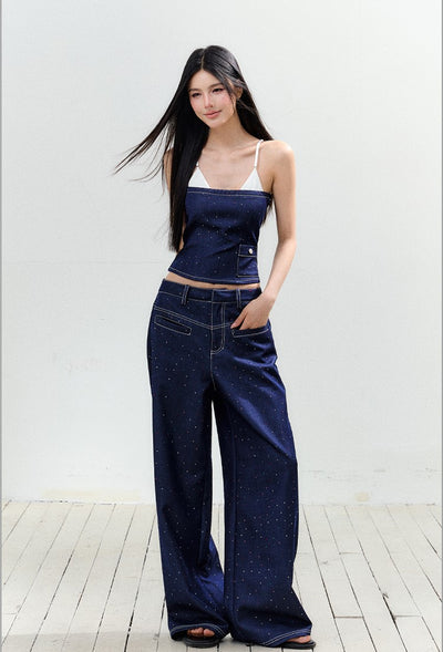 Diamond Suspender Top/Denim Pants AGM0158