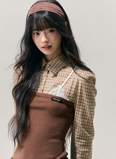 Faux Three-Piece Plaid Shirt DIA0762