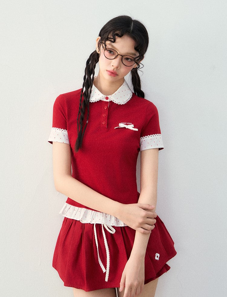 Pleated Bow-knot Skirt Pants NTO0226