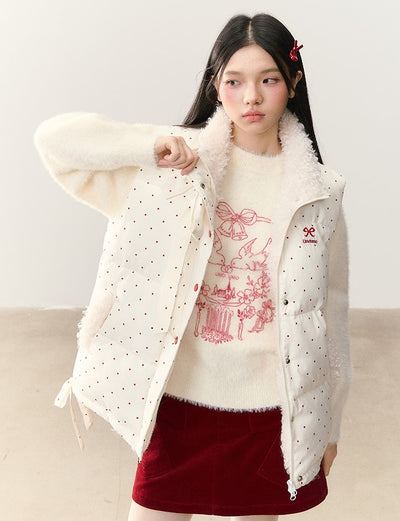 Polka Dot Bow Down Vest/Base Layer Top NTO0245