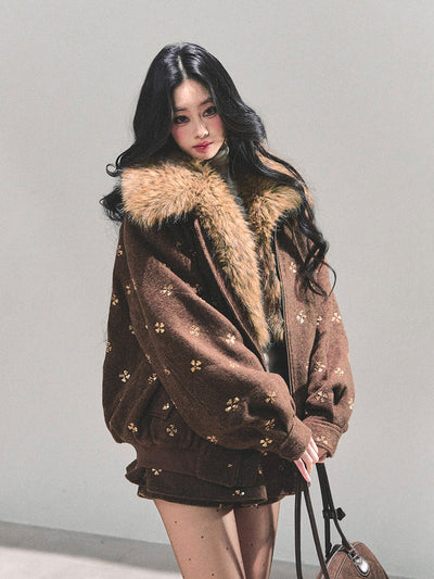 Sequins Decorated Quilted Jacket/Skirt DIA0688