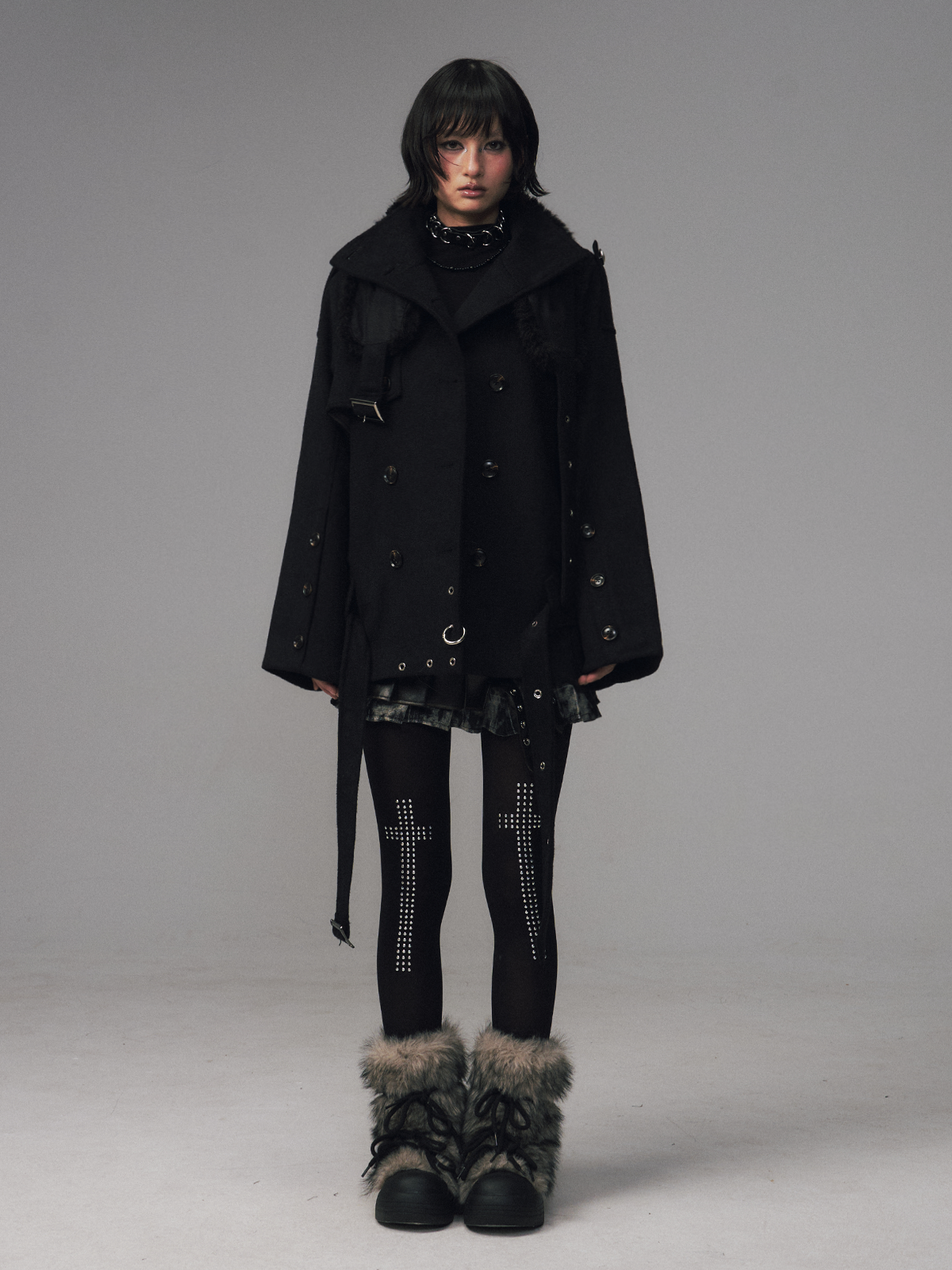 Oversized Collar Multi-Wear Jacket FRU0120