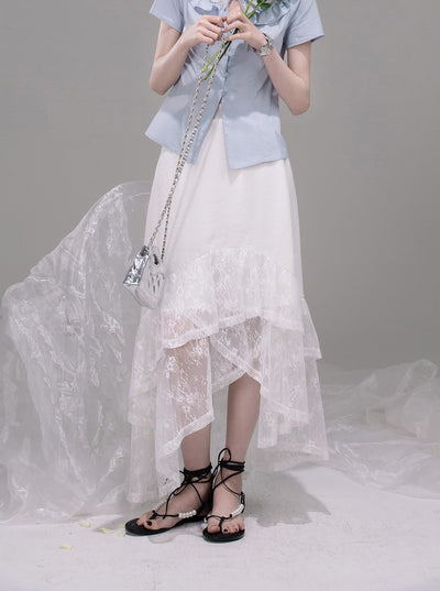 Lace Cotton Patchwork Shirt COT0286