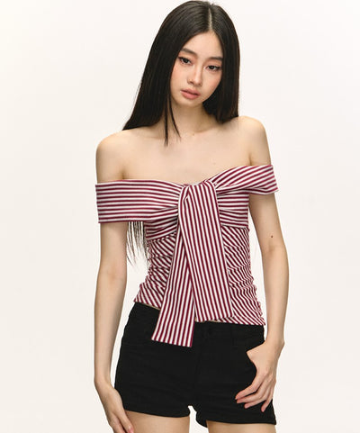 Striped One-shoulder Top ANA0053