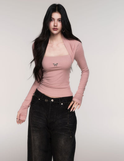 Butterfly Design Slim Fit Sweater LUL0202