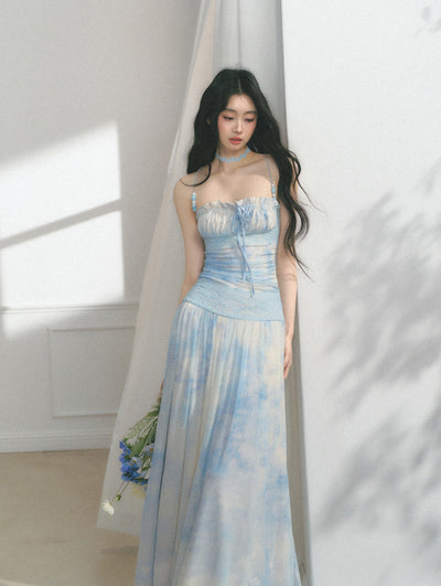 Blue Beaded Lace Dress SAL0168