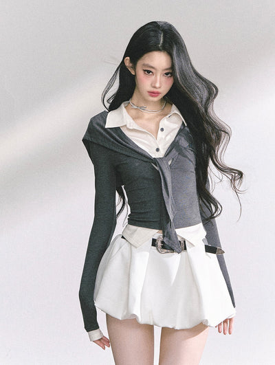 Fake Two-piece Short Polo Shirt DIA0541