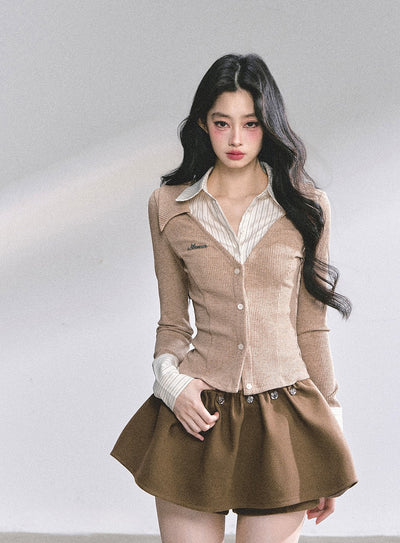 Fake Two-Piece Striped Shirt DIA0557