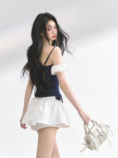 Fake Two-piece Suspender Shirt DIA0502