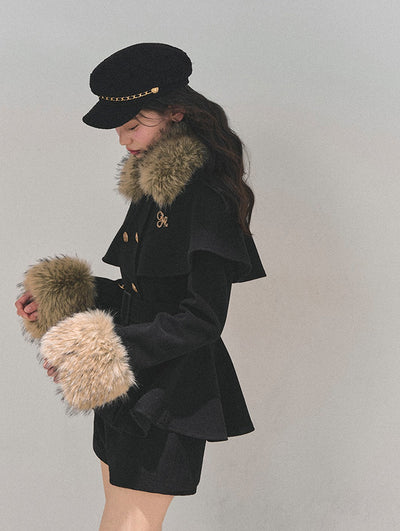 Snow Country Fur Collar Coat/Skirt DIA0755