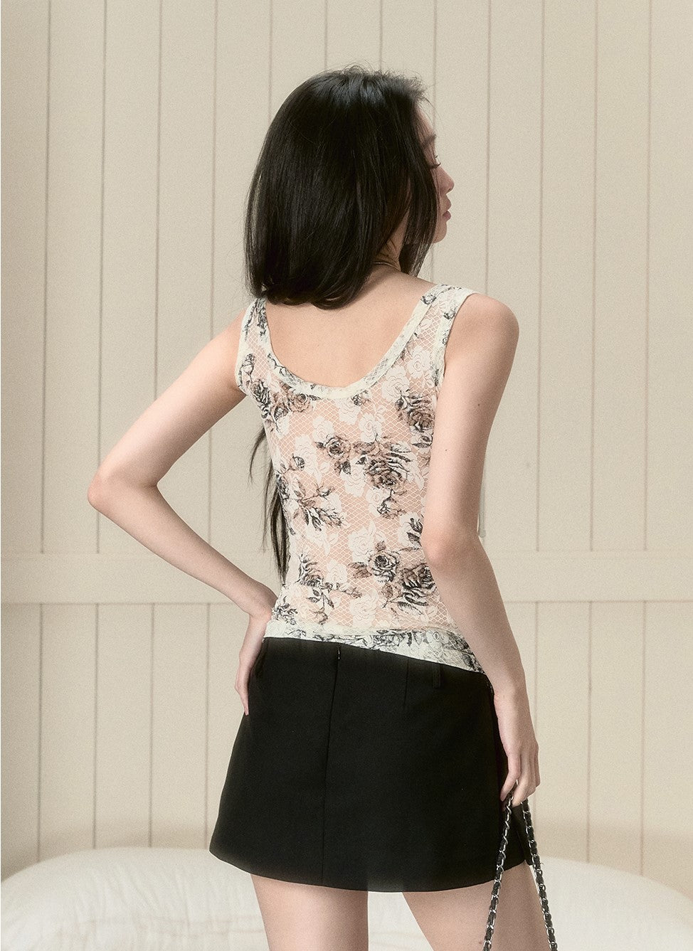 Lace Splicing Fake Two-piece Camisole VIA0144