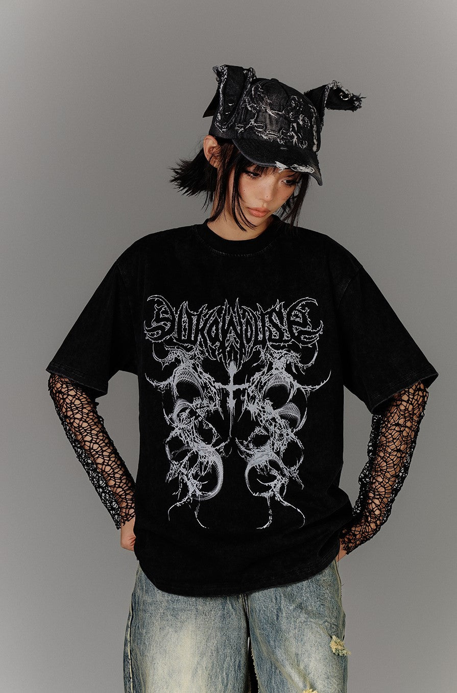 American Punk T-shirt/Fishnet Layer Inner Top KIN0144