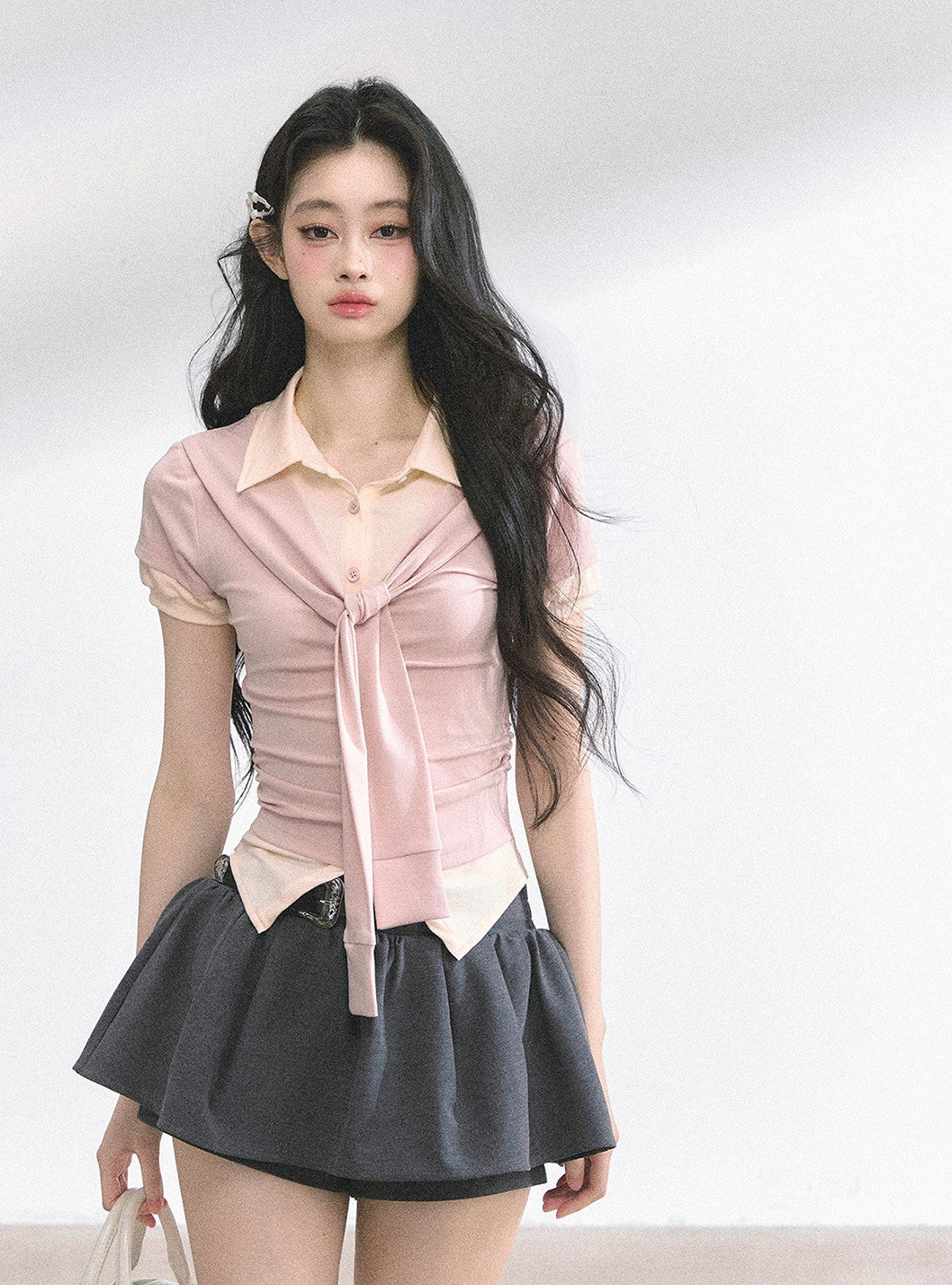 Straight Shoulder Short-sleeved T-shirt DIA0483