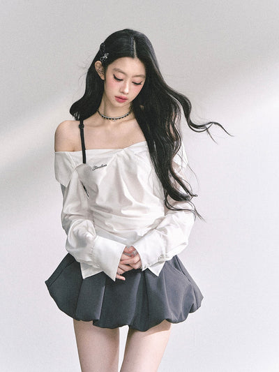 One-shoulder Waist Slim Shirt DIA0535