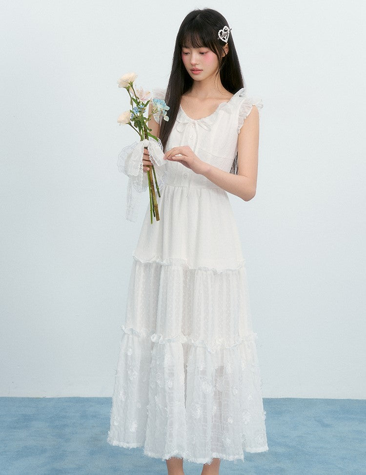 Small Flying Sleeves Cake Mesh Dress NTO0223