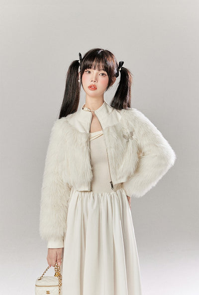 Niche Design Splicing Fur Short Jacket TBI0050