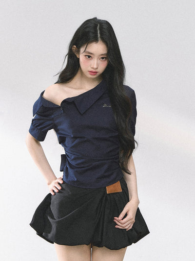 Off-shoulder Waist-slimming T-shirt DIA0465