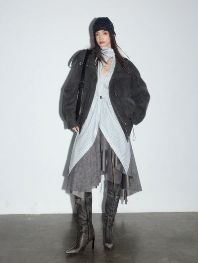 Deconstructed Striped Cotton Shirt JNY0277