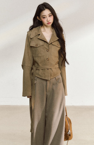 American Retro Suede Short Jacket SHI0224