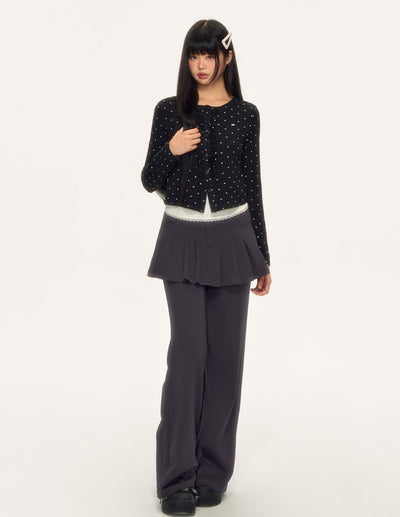 Faux Two-piece Pleated Skirt Pants WEE0085