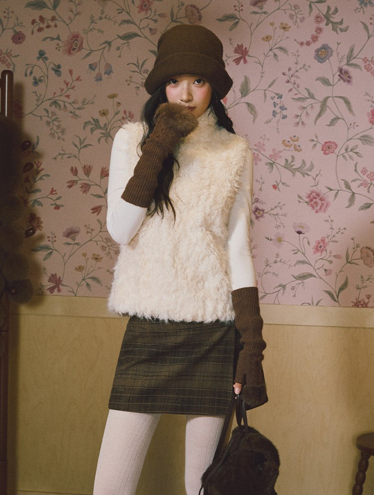 Eco-friendly Stand Collar Fur Vest LAL0238