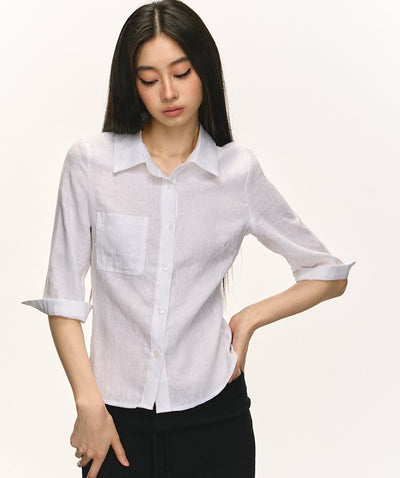 Linen Mid-sleeve Shirt ANA0052