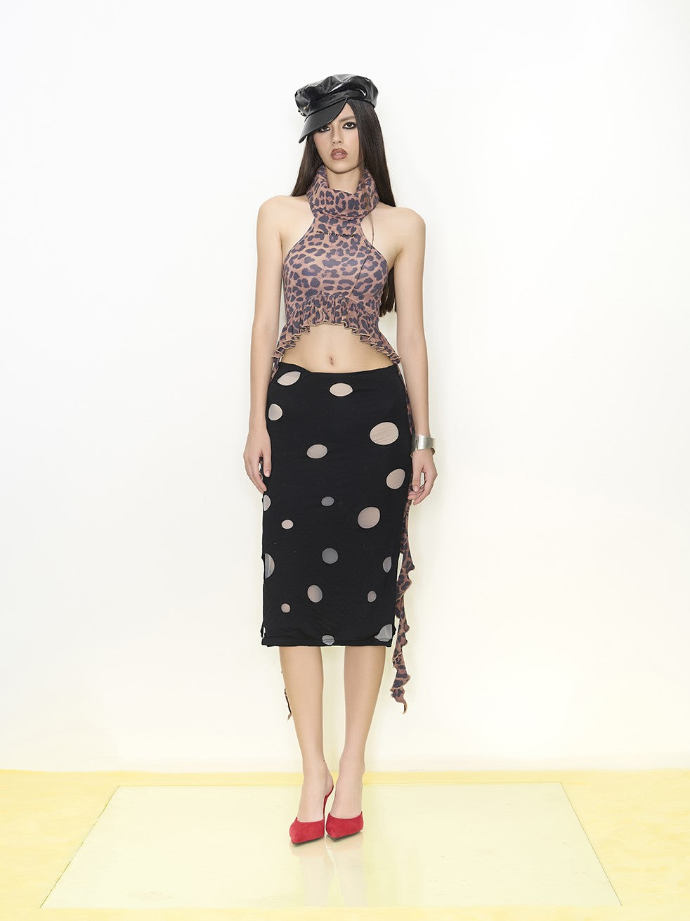 Leopard Print High Collar Top NOL0062