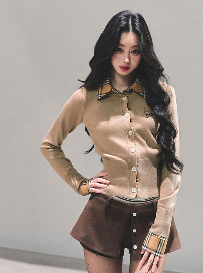 Plaid Shirt Collar Sweater DIA0682