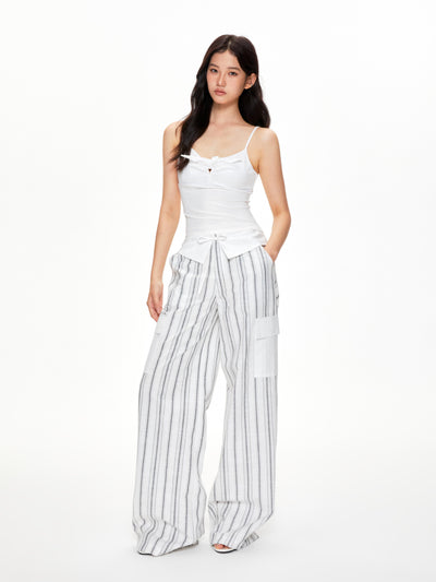 Striped Drawstring Loose Casual Pants APE0398