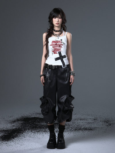 Punk Lantern Leather Pants FRU0100