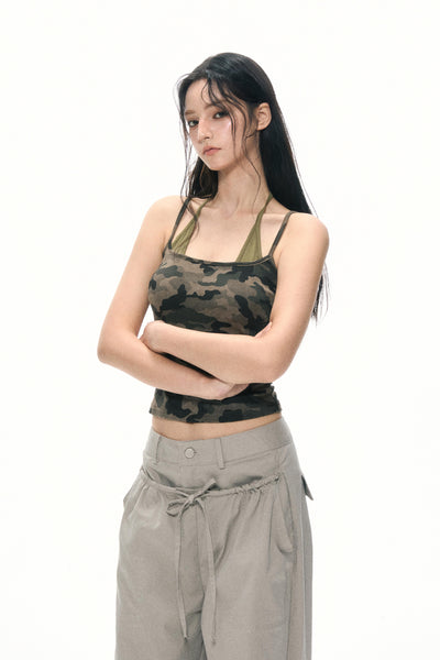 Backless Camouflage Camisole APE0386