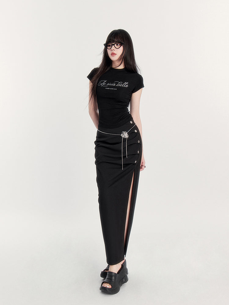 High Waist Slim Slit Long Skirt VOC0188