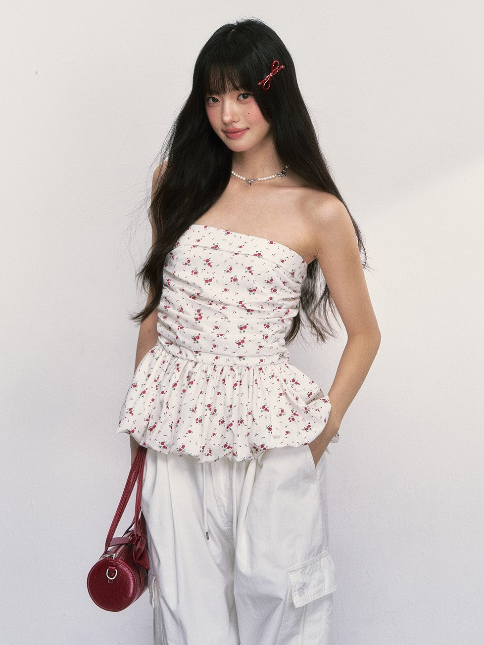 White Floral Tube Top WEE0017