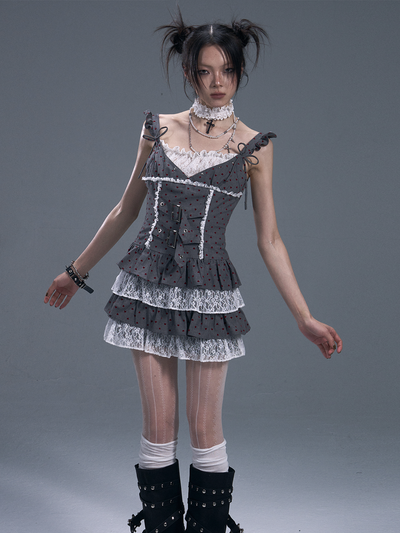 Lace Cake Tutu Suspender Dress FRU0090