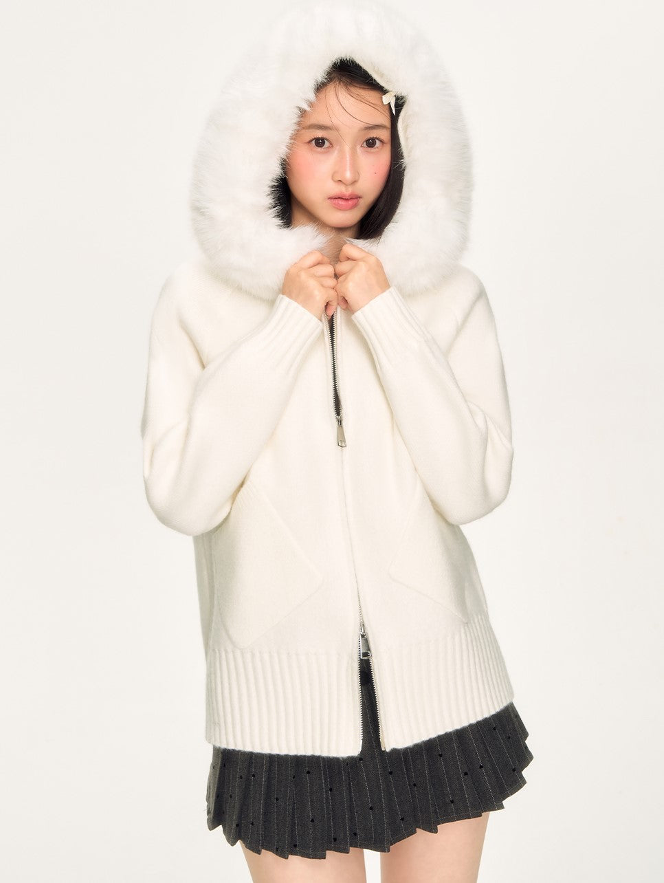 Soft Hooded Knitted Cardigan WEE0061