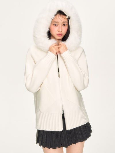 Soft Hooded Knitted Cardigan WEE0061