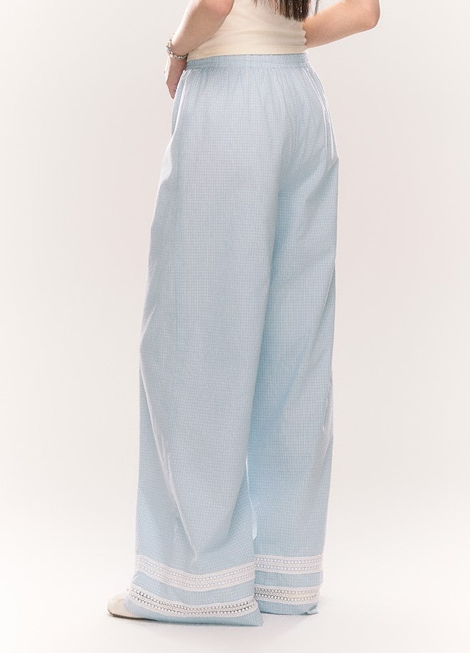 Lace Hollow Striped Wide-leg Pants NTO0205