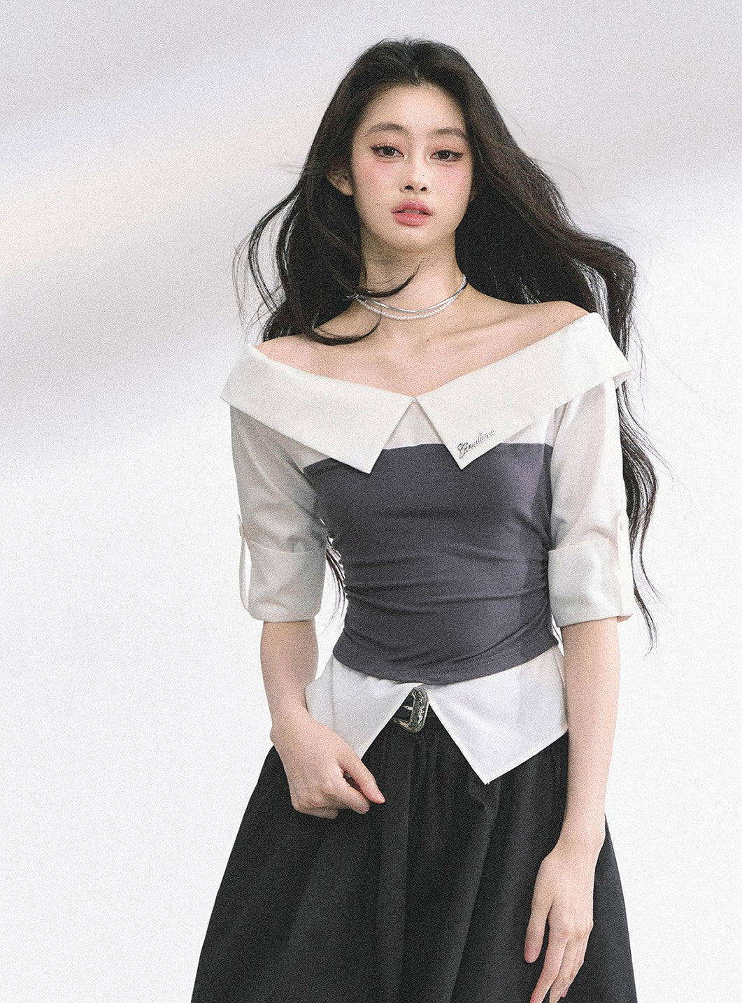Large Collar Short-sleeved Shirt DIA0527